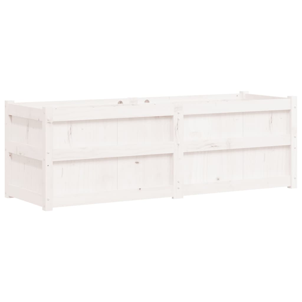 Plantenbak 50X50X50 Cm Massief Grenenhout Wit Wit grenenhout
