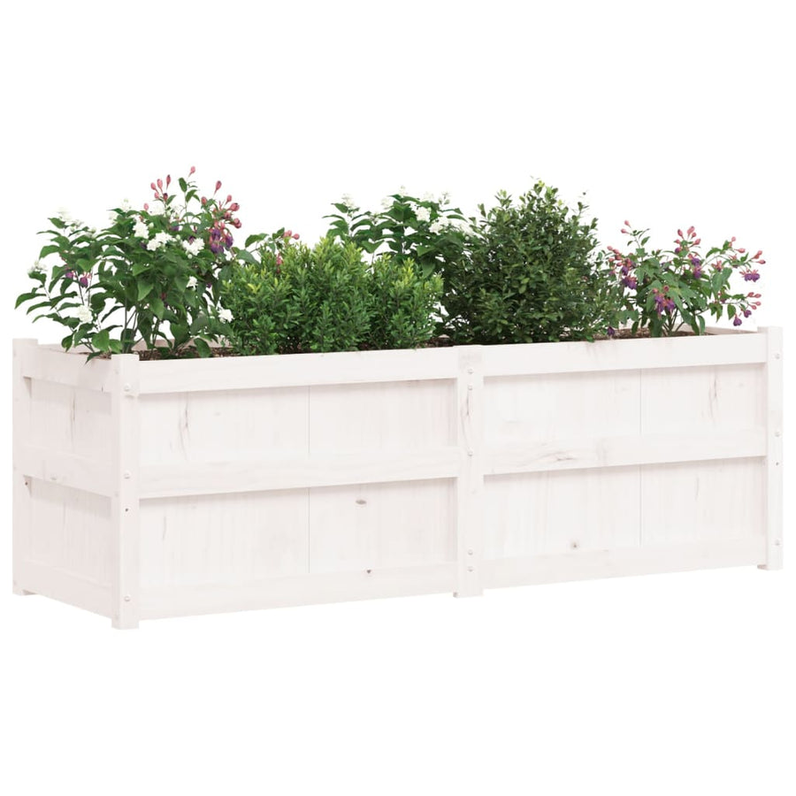 Plantenbak 50X50X50 Cm Massief Grenenhout Wit Wit grenenhout