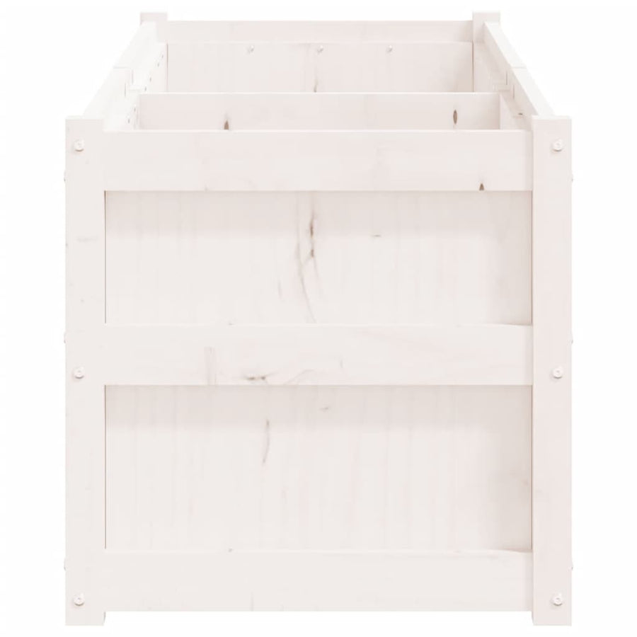 Plantenbak 50X50X50 Cm Massief Grenenhout Wit Wit grenenhout