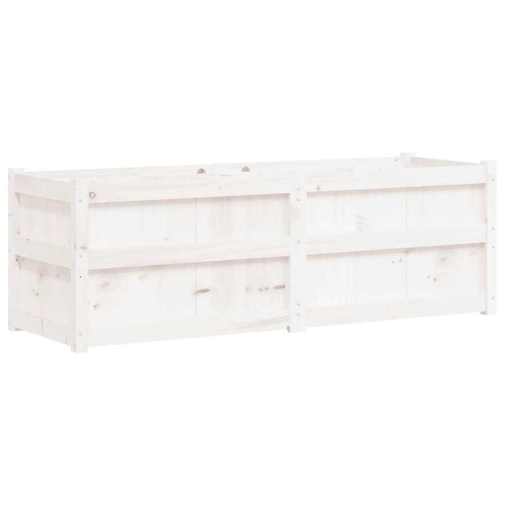 Plantenbak 50X50X50 Cm Massief Grenenhout Wit Wit grenenhout