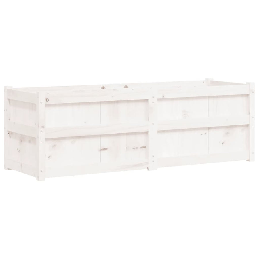 Plantenbak 50X50X50 Cm Massief Grenenhout Wit Wit grenenhout