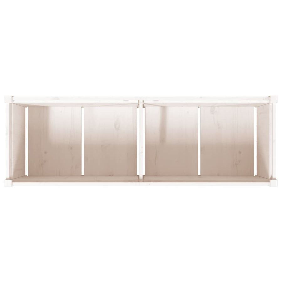 Plantenbak 50X50X50 Cm Massief Grenenhout Wit Wit grenenhout
