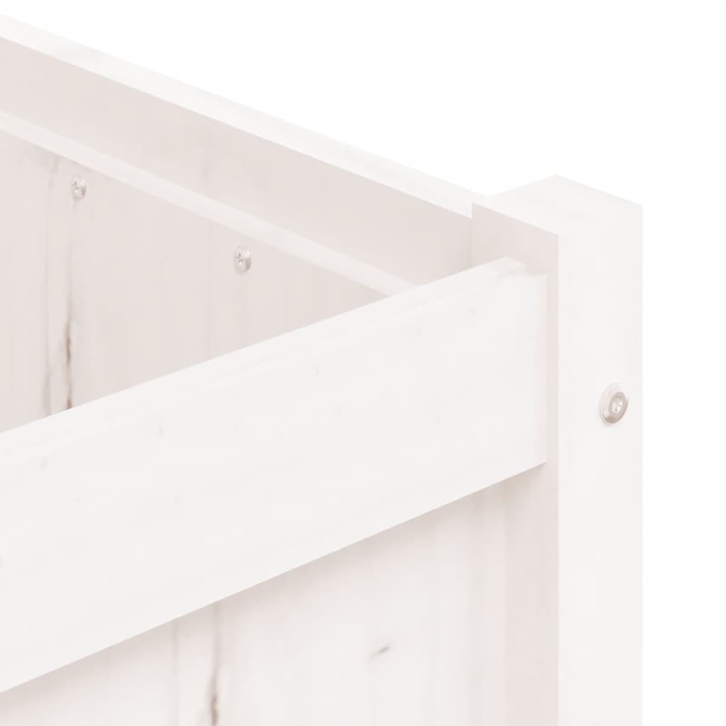 Plantenbak 50X50X50 Cm Massief Grenenhout Wit Wit grenenhout