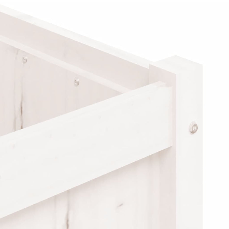 Plantenbak 50X50X50 Cm Massief Grenenhout Wit Wit grenenhout