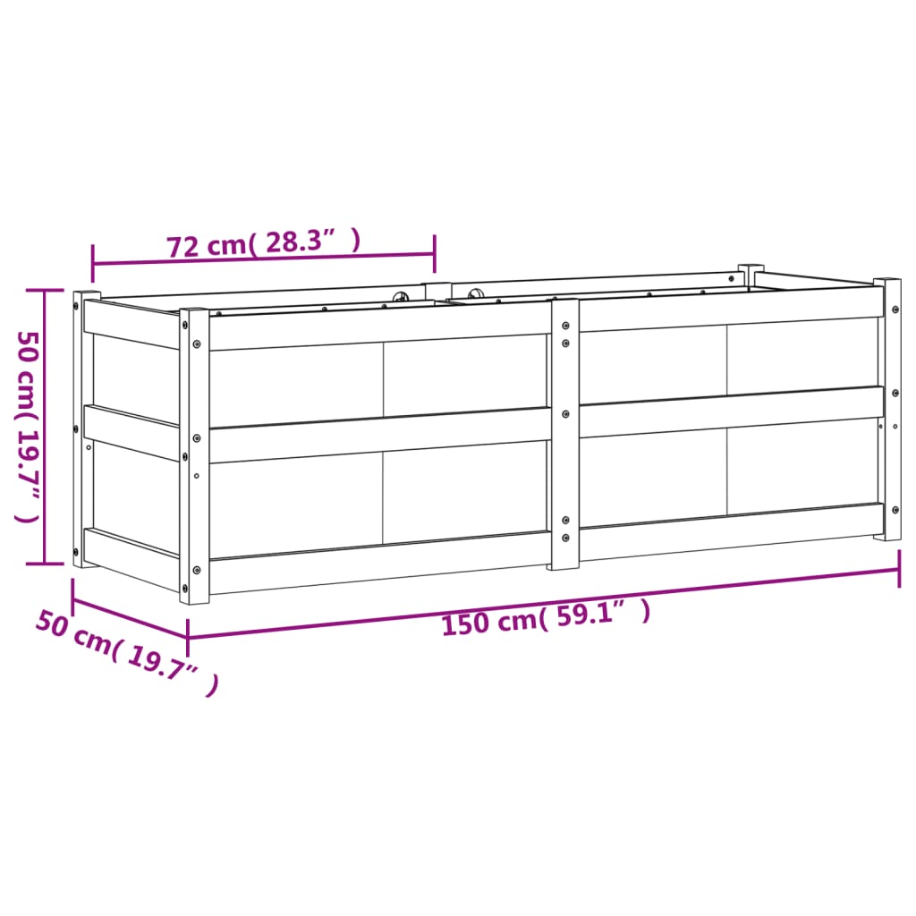 Plantenbak 150X50X50 Cm Massief Grenenhout Waxbruin
