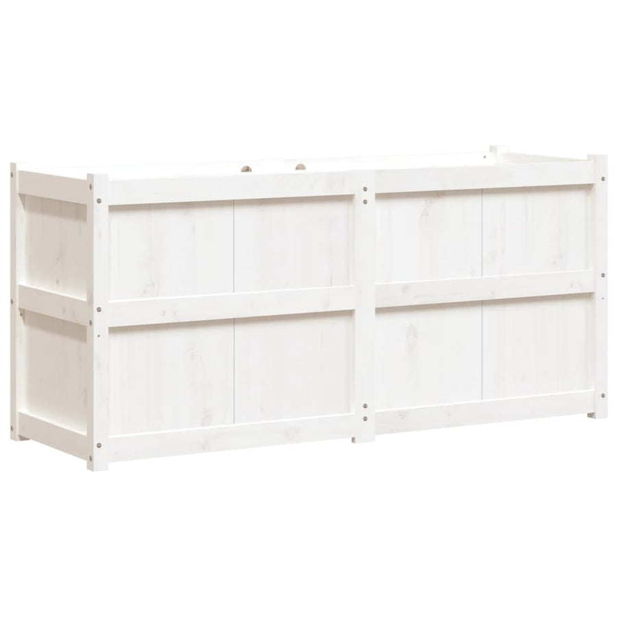 Plantenbak 50X50X70 Cm Massief Grenenhout Wit Wit grenenhout