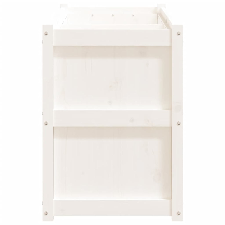 Plantenbak 50X50X70 Cm Massief Grenenhout Wit Wit grenenhout