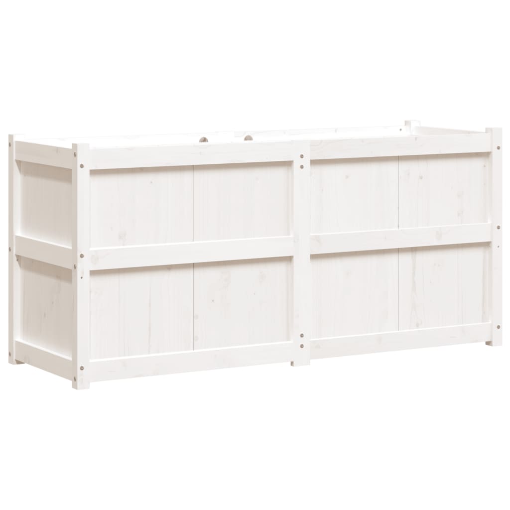 Plantenbak 50X50X70 Cm Massief Grenenhout Wit Wit grenenhout
