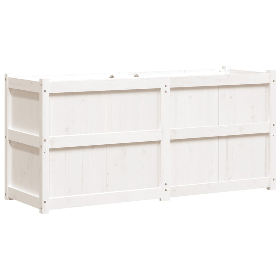 Plantenbak 50X50X70 Cm Massief Grenenhout Wit Wit grenenhout