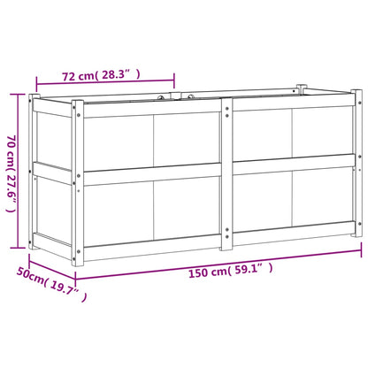 Plantenbak 50X50X70 Cm Massief Grenenhout Wit Wit grenenhout