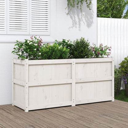 Plantenbak 50X50X70 Cm Massief Grenenhout Wit Wit grenenhout