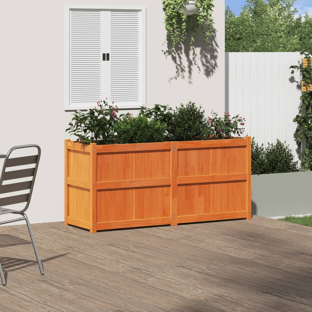 Plantenbak 150X50X70 Cm Massief Grenenhout Wasbruin Bruingrenen