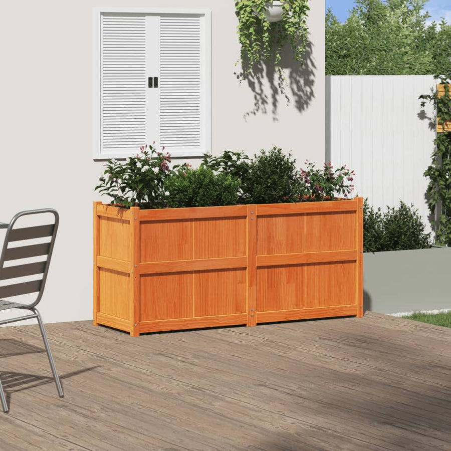 Plantenbak 150X50X70 Cm Massief Grenenhout Wasbruin Bruingrenen