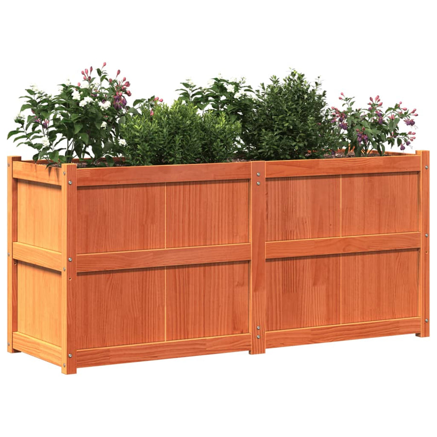 Plantenbak 150X50X70 Cm Massief Grenenhout Wasbruin Bruingrenen