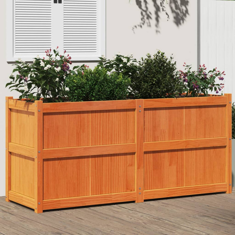 Plantenbak 150X50X70 Cm Massief Grenenhout Wasbruin Bruingrenen