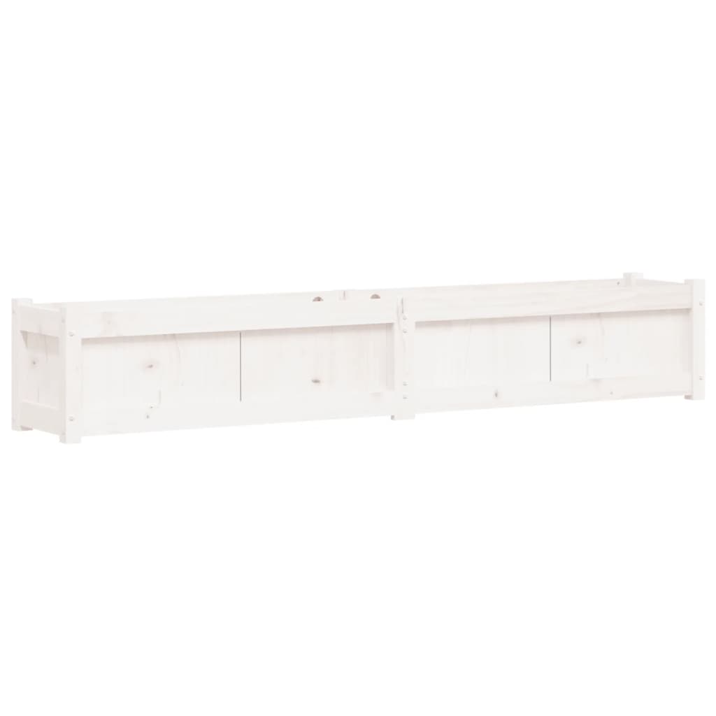Plantenbak 180X31X31 Cm Massief Grenenhout Wit 1