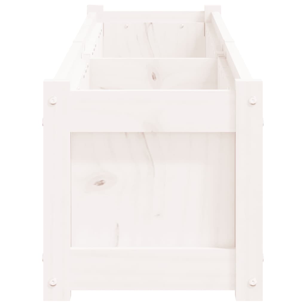 Plantenbak 180X31X31 Cm Massief Grenenhout Wit 1