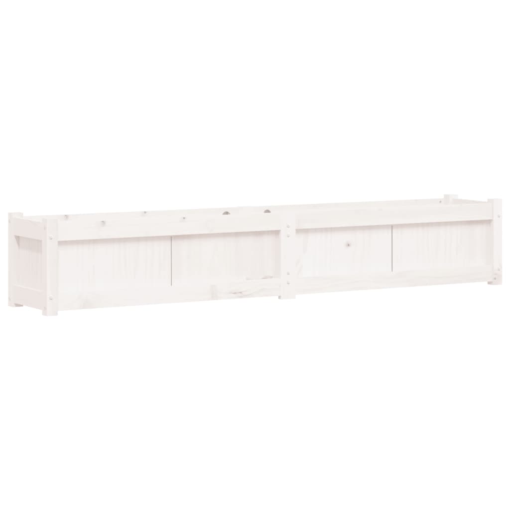 Plantenbak 180X31X31 Cm Massief Grenenhout Wit 1