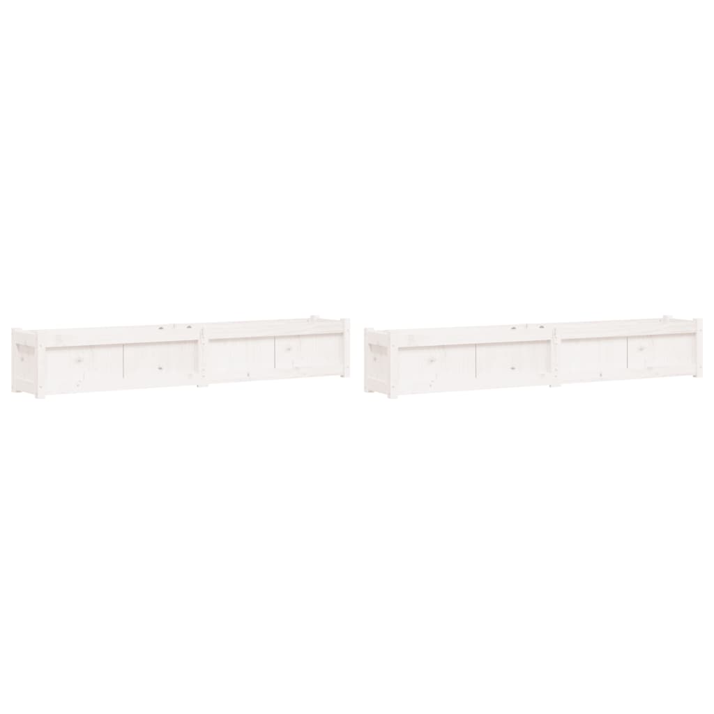 Plantenbakken Cm Massief Grenenhout Wit 2 Wit grenenhout