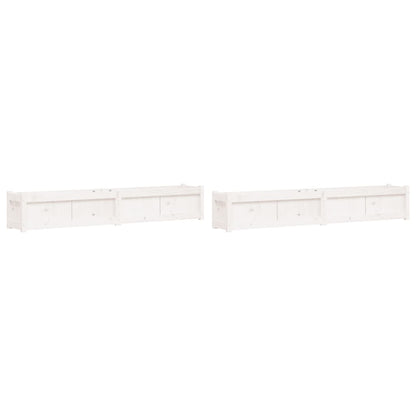 Plantenbakken Cm Massief Grenenhout Wit 2 Wit grenenhout