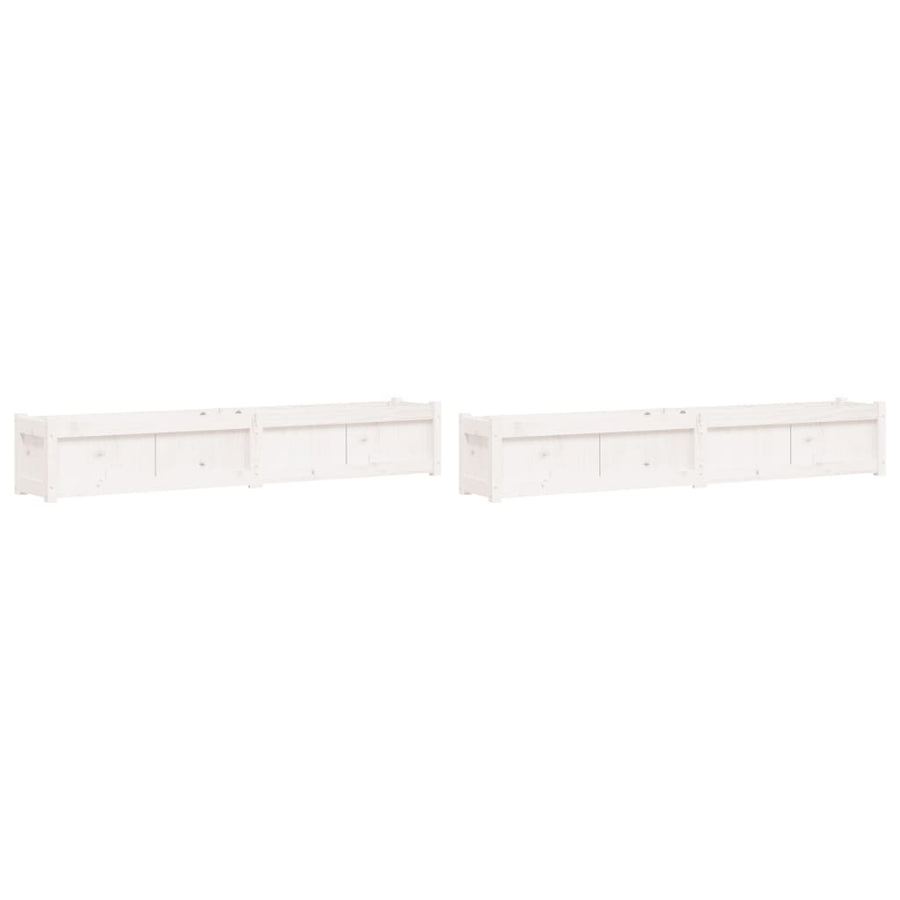 Plantenbakken Cm Massief Grenenhout Wit 2 Wit grenenhout