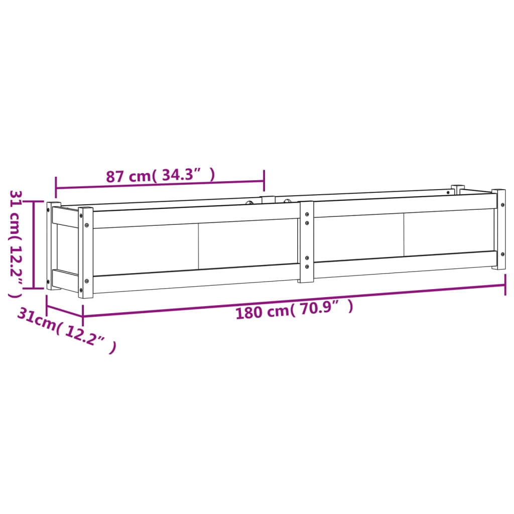 Plantenbak 80X3X3 Cm Geïmpregneerd Grenenhout 1 Naturel geïmpregneerd