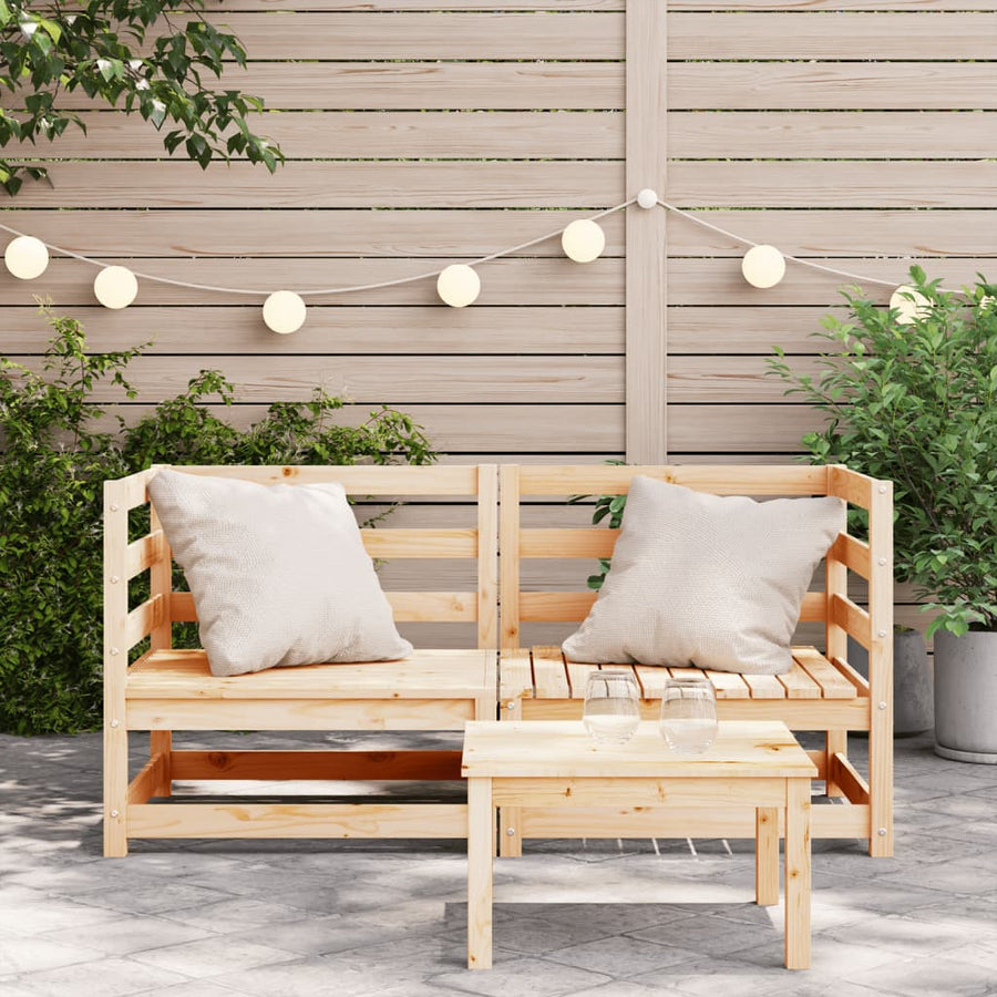 Tuinhoekbank 2 St 70X70X67 Cm Massief Grenenhout Natuurlijk grenenhout Hoekbank (2 st)