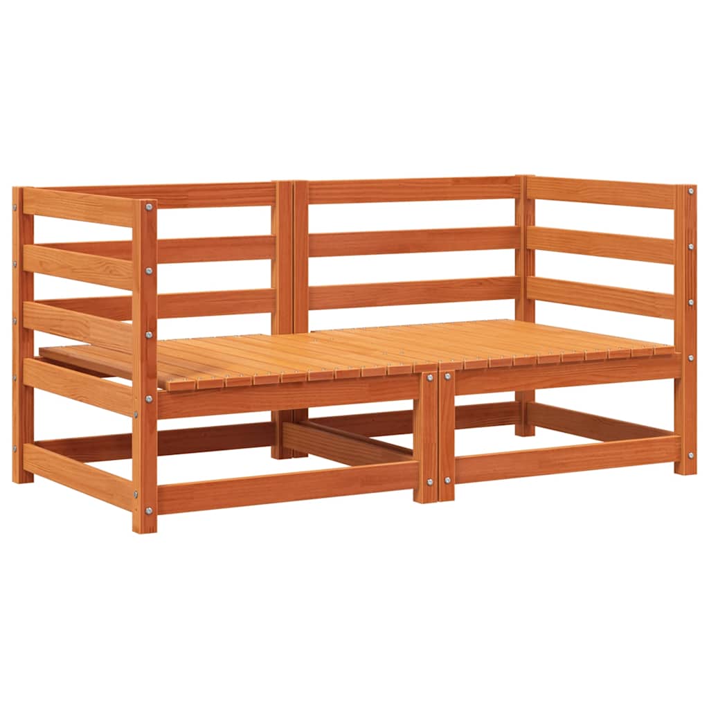 Tuinhoekbank 2 st 70x70x67 cm massief grenenhout wasbruin