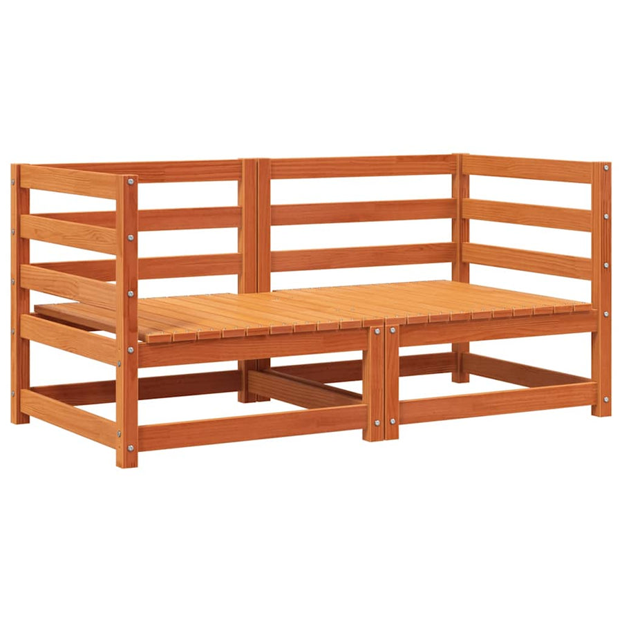 Tuinhoekbank 2 st 70x70x67 cm massief grenenhout wasbruin