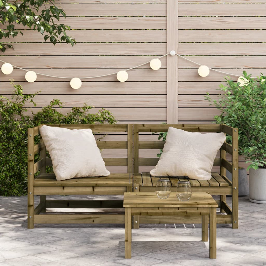 Tuinhoekbanken 2 St 70X70X67 Cm Geïmpregneerd Grenenhout Naturel geïmpregneerd Hoekbank (2 st)