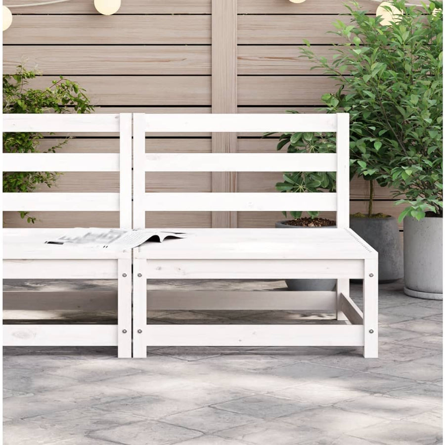 Tuinbank Zonder Armleuningen 70X70X67 Cm Massief Grenenhout Wit Wit grenenhout Stoel