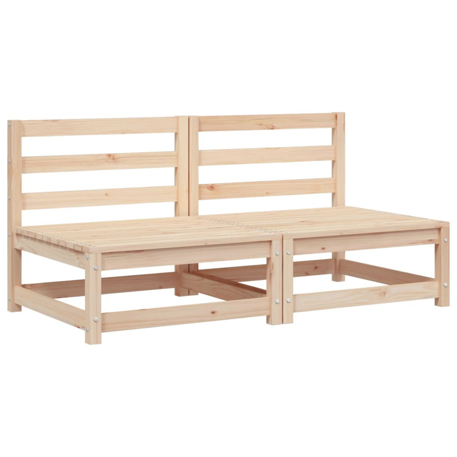 Tuinbank Zonder Armleuningen 2 St 70X70X67 Cm Grenenhout Natuurlijk grenenhout Tweezitsbank