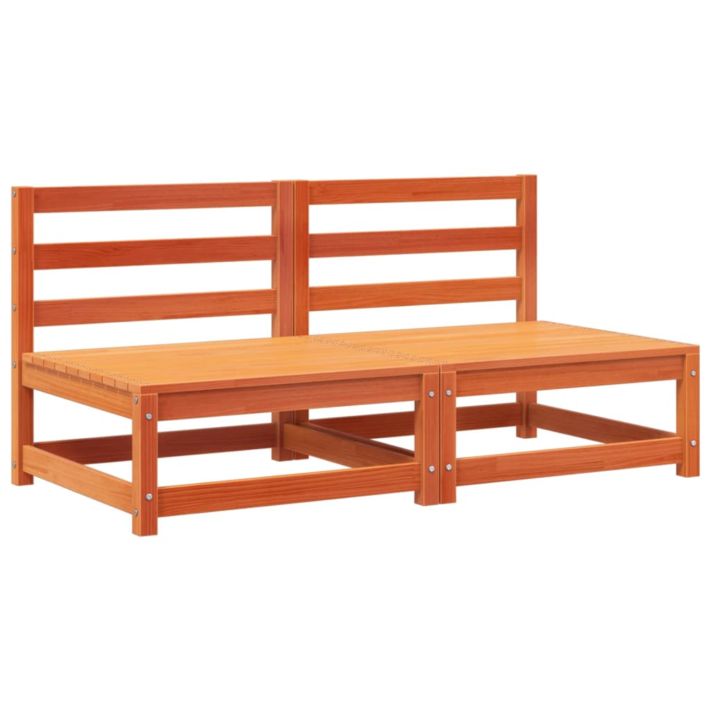 Tuinbank Zonder Armleuning 2 St 70X70X67 Cm Grenenhout Wasbruin Bruingrenen Tweezitsbank
