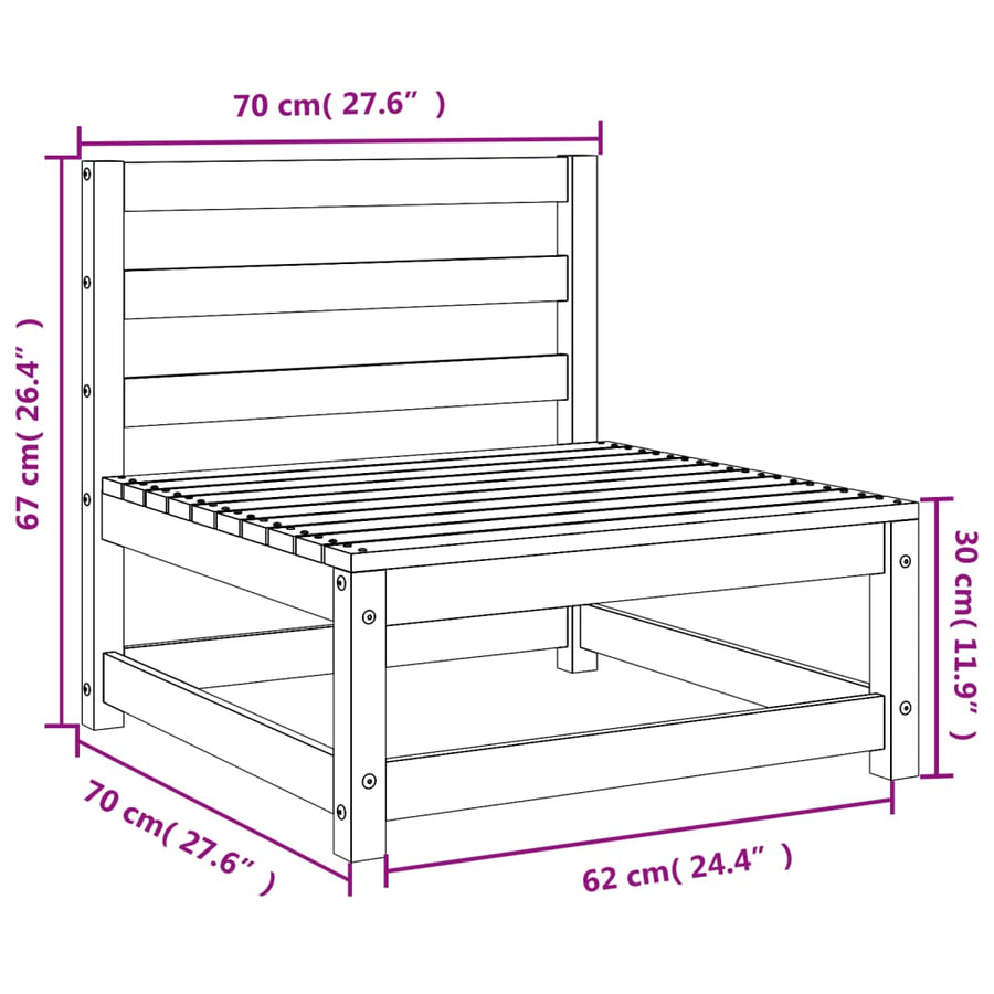 Tuinbank Zonder Armleuning 2 St 70X70X67 Cm Grenenhout Wasbruin Bruingrenen Tweezitsbank