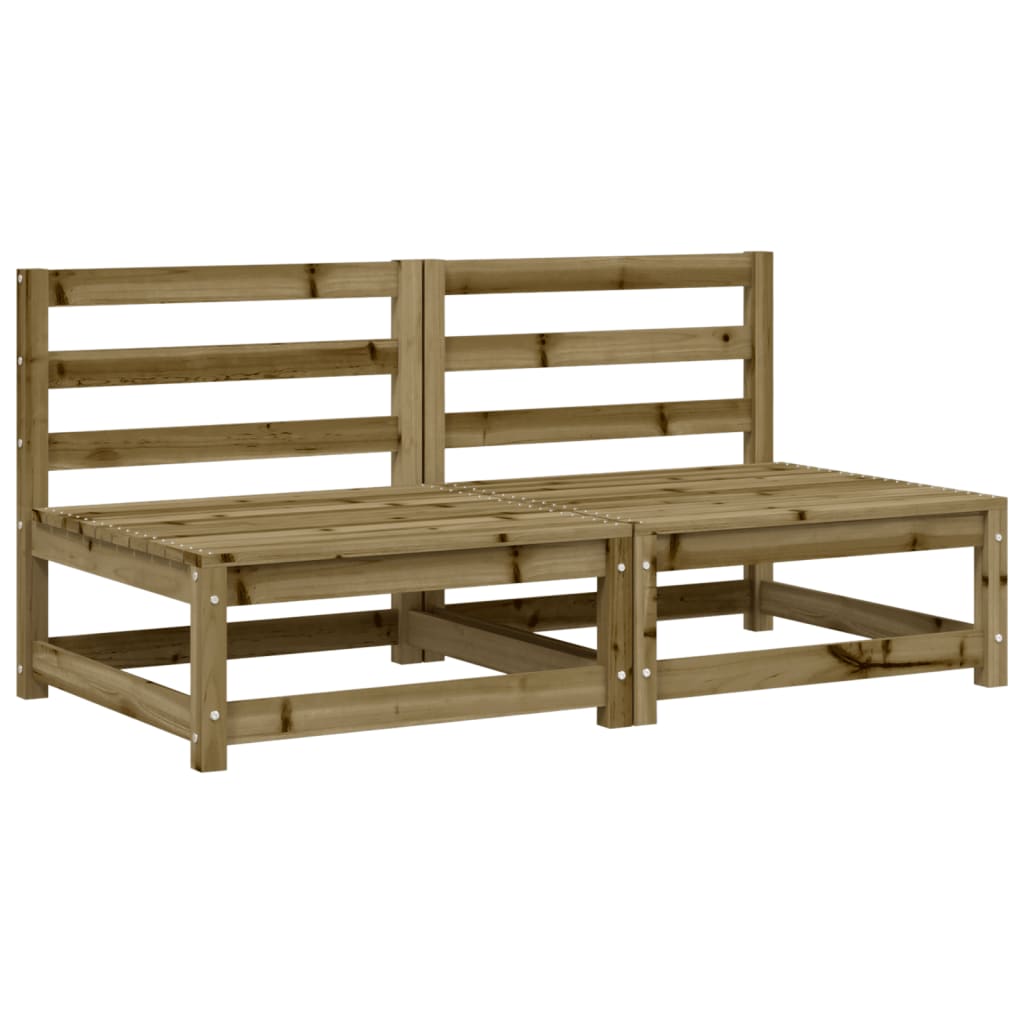 Tuinbanken 2 St Zonder Armleuning 70X70X67 Cm Grenenhout Naturel geïmpregneerd Tweezitsbank