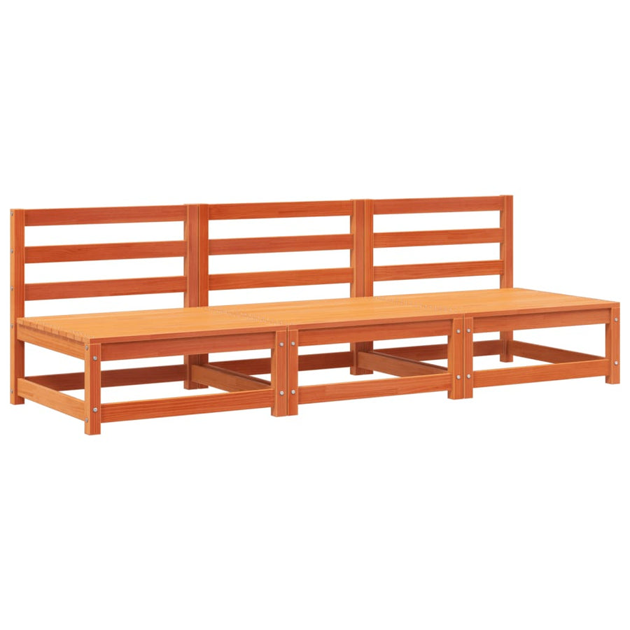 Tuinbank Zonder Armleuning 3 St 70X70X67 Cm Grenenhout Wasbruin Bruingrenen Driezitsbank