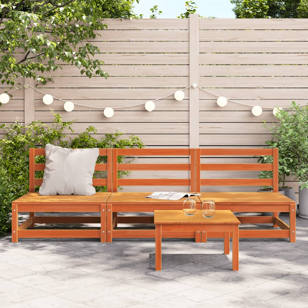 Tuinbank Zonder Armleuning 3 St 70X70X67 Cm Grenenhout Wasbruin Bruingrenen Driezitsbank