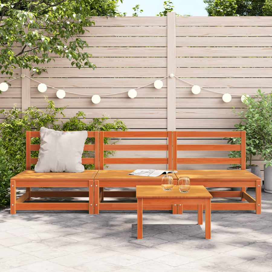 Tuinbank Zonder Armleuning 3 St 70X70X67 Cm Grenenhout Wasbruin Bruingrenen Driezitsbank