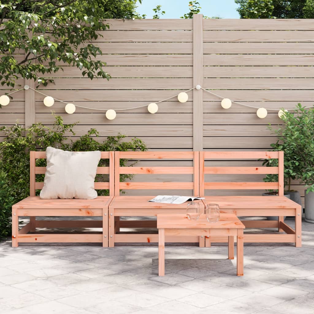 Tuinbank Zonder Armleuningen 3 St 70X70X67 Cm Douglashout Natuurlijk douglashout Driezitsbank