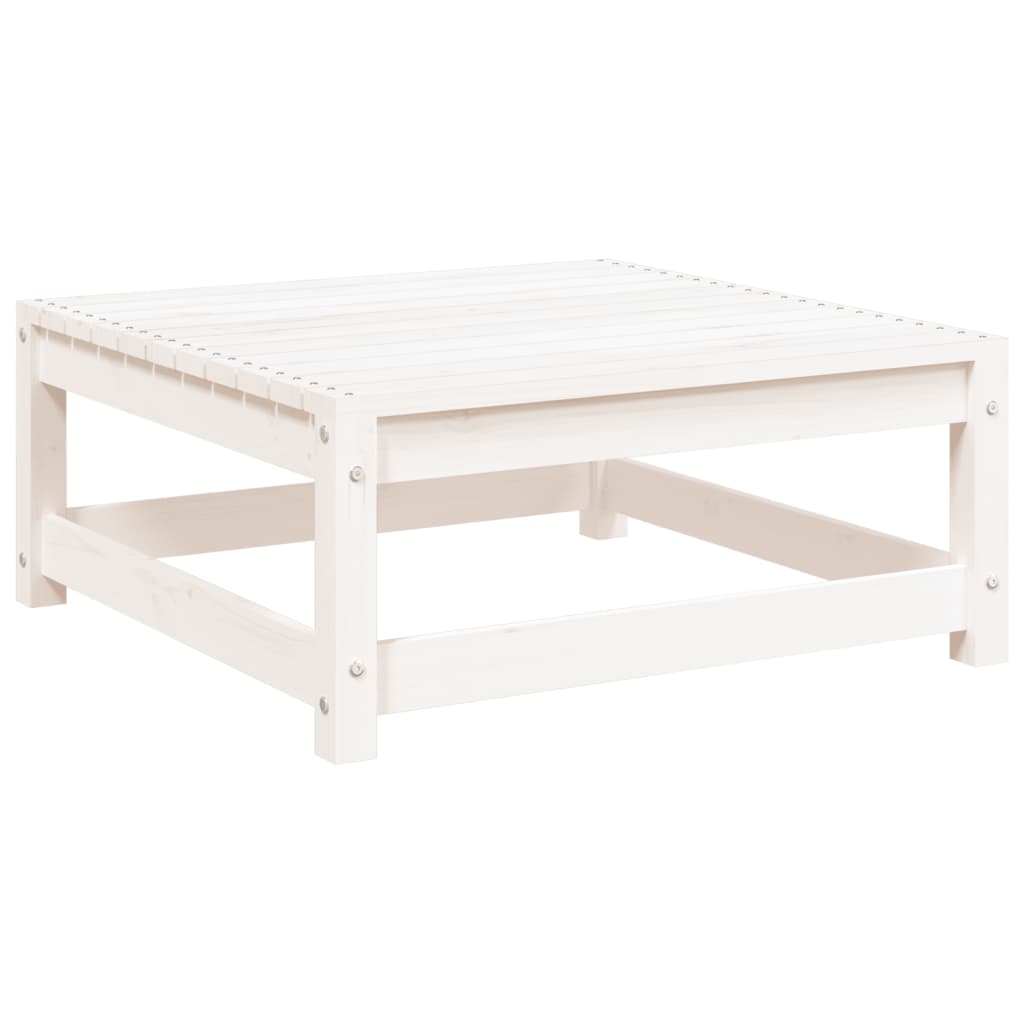 Tuinvoetenbank 70X70X30 Cm Massief Grenenhout Wit Wit grenenhout Voetensteun