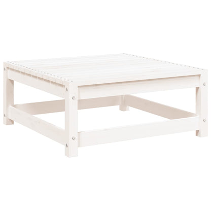 Tuinvoetenbank 70X70X30 Cm Massief Grenenhout Wit Wit grenenhout Voetensteun