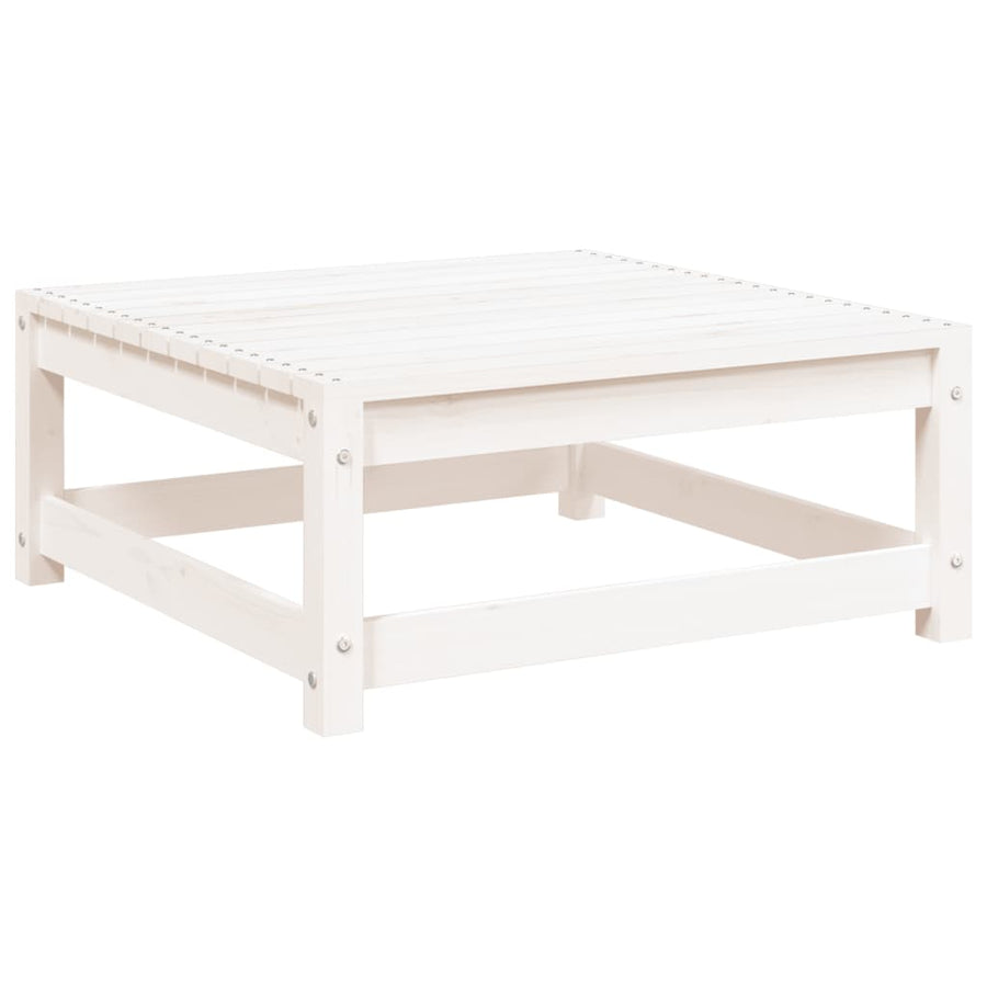 Tuinvoetenbank 70X70X30 Cm Massief Grenenhout Wit Wit grenenhout Voetensteun