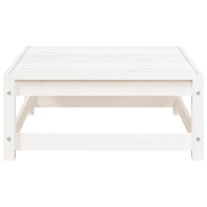 Tuinvoetenbank 70X70X30 Cm Massief Grenenhout Wit Wit grenenhout Voetensteun