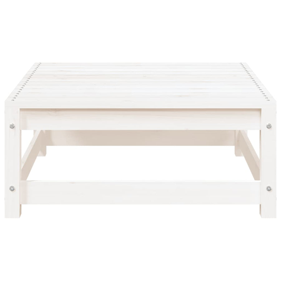 Tuinvoetenbank 70X70X30 Cm Massief Grenenhout Wit Wit grenenhout Voetensteun