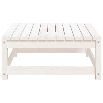Tuinvoetenbank 70X70X30 Cm Massief Grenenhout Wit Wit grenenhout Voetensteun