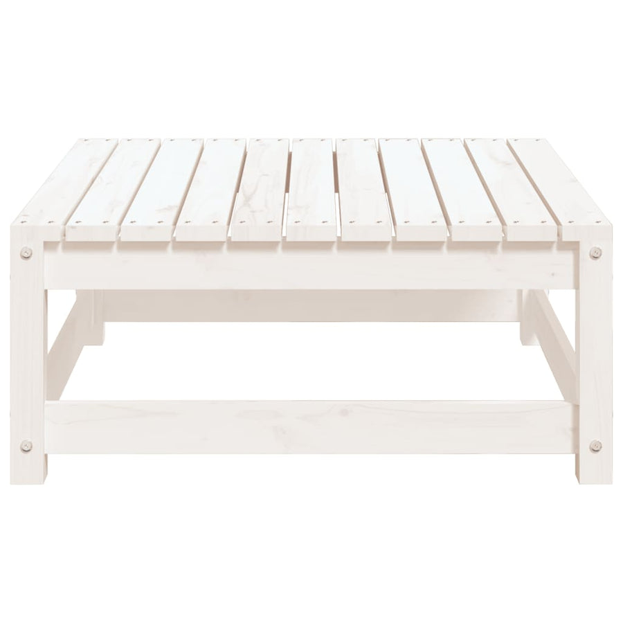 Tuinvoetenbank 70X70X30 Cm Massief Grenenhout Wit Wit grenenhout Voetensteun