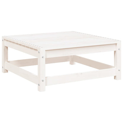 Tuinvoetenbank 70X70X30 Cm Massief Grenenhout Wit Wit grenenhout Voetensteun