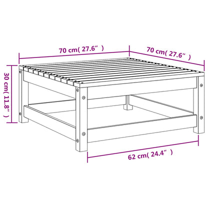 Tuinvoetenbank 70X70X30 Cm Massief Grenenhout Wit Wit grenenhout Voetensteun