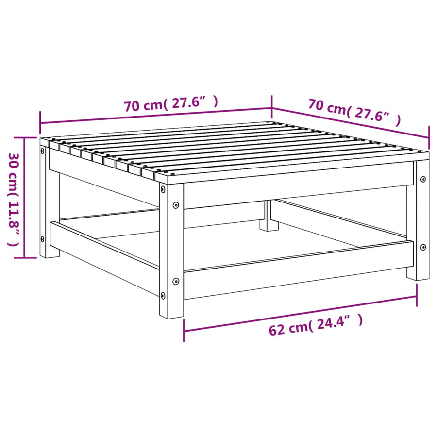 Tuinvoetenbank 70X70X30 Cm Massief Douglashout Natuurlijk douglashout Voetensteun