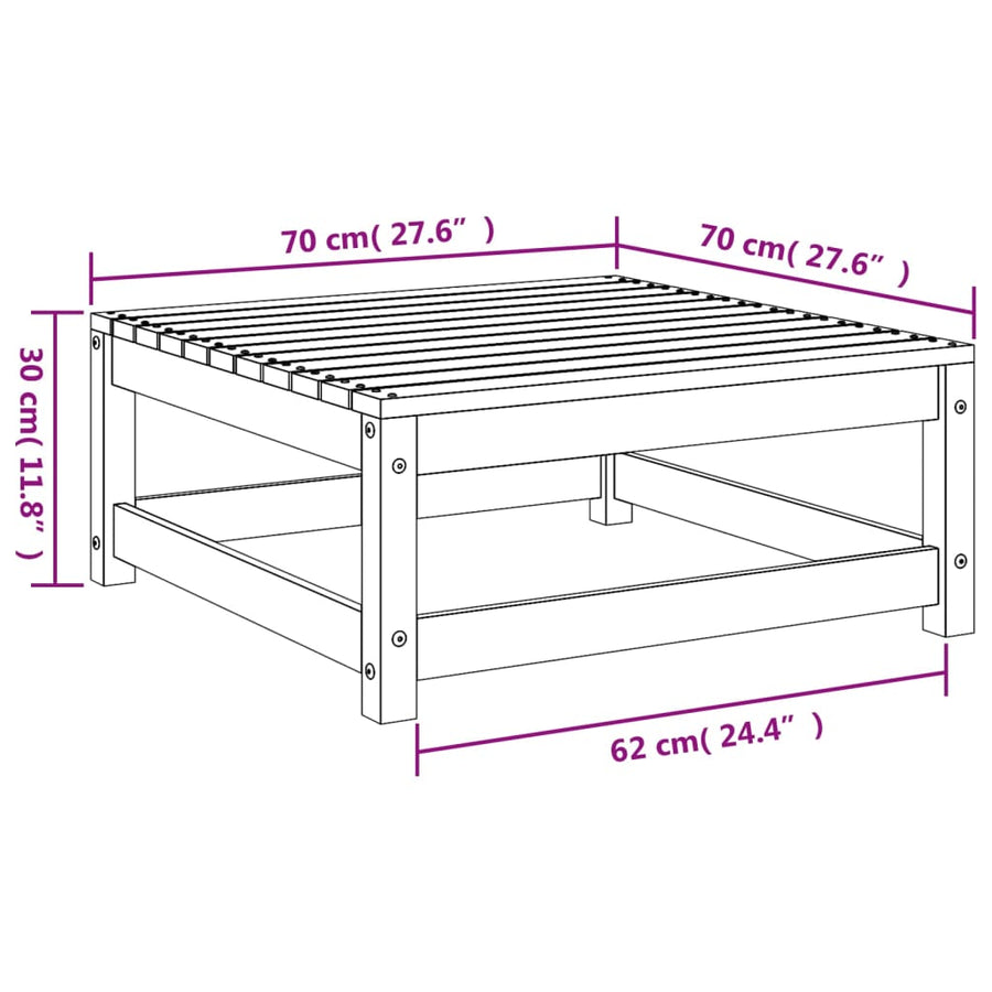 Tuinvoetenbank 70X70X30 Cm Geïmpregneerd Grenenhout Naturel geïmpregneerd Voetensteun